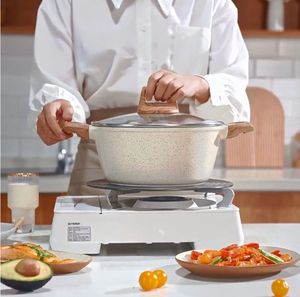 Bộ nồi chảo nhà bếp 7 món phủ đá granite, thân nhôm, chống dính, thân thiện với môi trường - Product Image 3