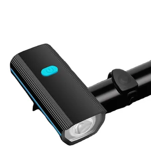 3 modalità luce anteriore per bicicletta con corno a campana Super rumoroso faro a LED USB torcia da ciclismo accessori per bici impermeabili