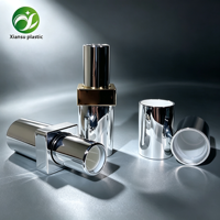 Tube vide pour baume à lèvres et rouge à lèvres, design populaire, unique, argenté électroplaqué, conteneur cosmétique en plastique vide personnalisable en gros