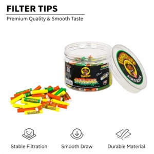 HoneyPuff Round Disposable Cigarette Filter Tips Yellow <b>Orange</b> Green <b>Paper</b> Smoking Accessories - Product Image 1