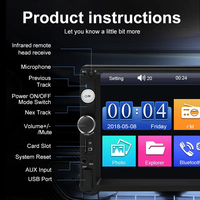 Lecteur MP5 pour voiture 7 pouces Autoradio stéréo Écran tactile capacitif avec Carplay Android Auto