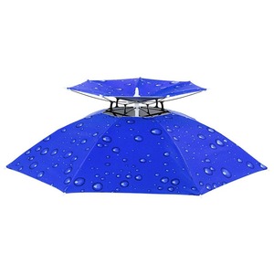 Fishing <b>Umbrella</b> Hat Double Layer <b>Foldable</b> Adult Sun Rain Protection With Logo Customization - Product Image 2