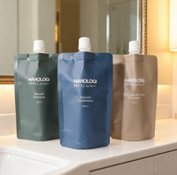 Biodégradable 250ml 450ml main liquide détergent poche savon sac cosmétique pour cheveux shampooing crème de soin de la peau recharge bec pochette