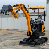 Mini excavateur compact de 1.8 tonnes avec zéro oscillation de queue pour la construction et l'aménagement de l'espace serré