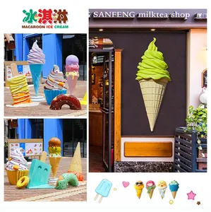 Oferta Especial: Escultura 3D de Cono de <span class=keywords><strong>Helado</strong></span> de Fibra de Vidrio Candyland, Accesorios Decorativos para Tiendas <span class=keywords><strong>y</strong></span> Parques Temáticos - Product Image 3