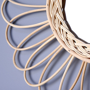 Round Rattan Woven Wall <b>Mirror</b> Natural Color Framed <b>Hanging</b> Decorative <b>Mirror</b> For Home Nordic Style - Product Image 3
