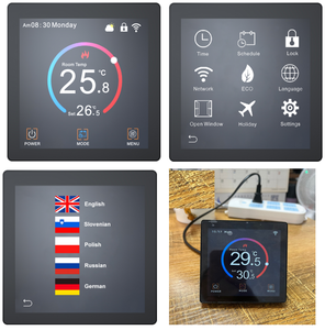 Thermostat intelligent WiFi pour <span class=keywords><strong>chauffage</strong></span> au sol, thermostat d'ambiance numérique avec commande à distance par application et programmable - Product Image 2