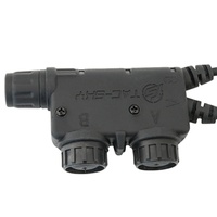 TS TAC-SKY Talkie-walkie tactique Adaptateur PTT Dual Pass V2 PTT pour casque de tir de chasse tactique