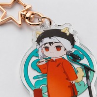 Fabricant de porte-clés personnalisés en acrylique OEM, vente en gros, pendentifs breloques personnalisés avec personnage anime chibi transparent et fermoir étoile