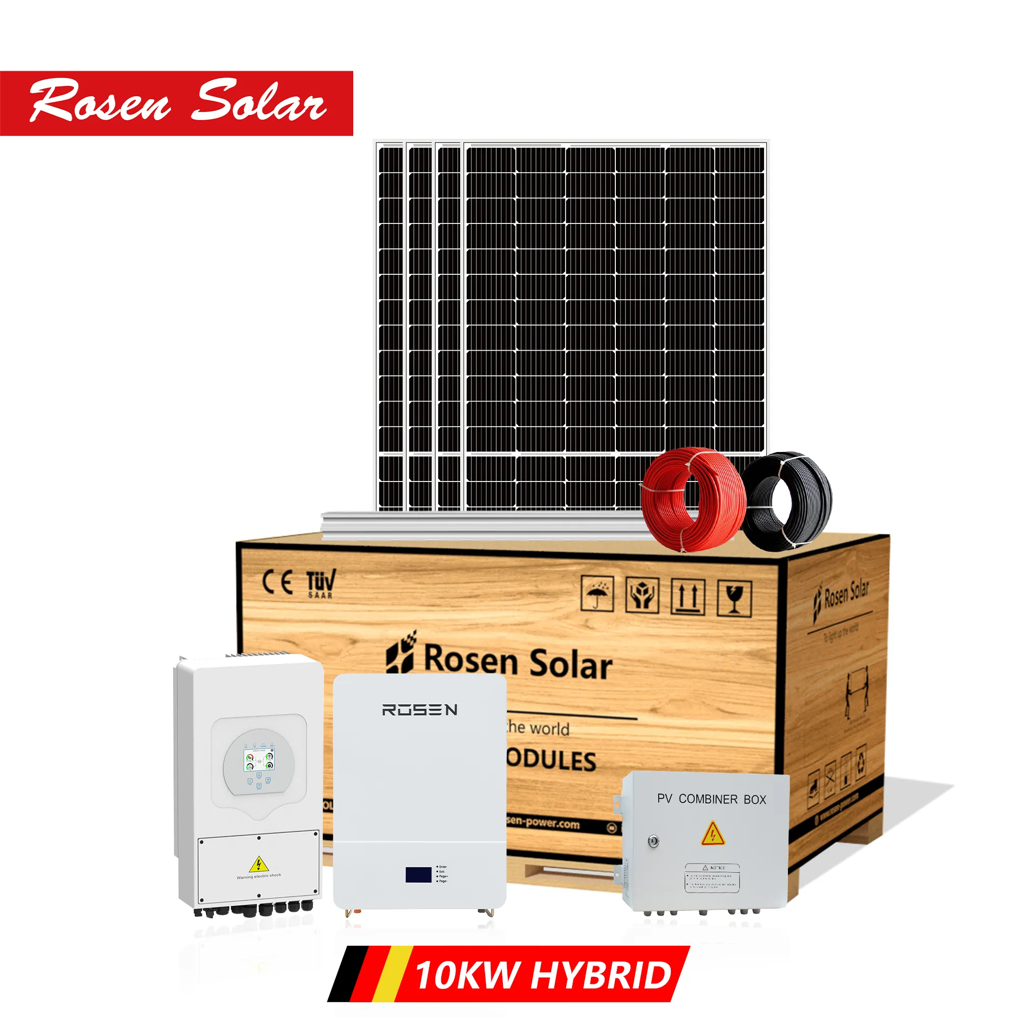 Hot Sale Rosen solar systems complete 10kw hybrid solar systems for balcony and with high quality