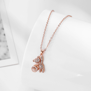 <span class=keywords><strong>Collier</strong></span> photo personnalisé avec projection d'ours en peluche, cadeau de Noël au design unique en zircon pour copines et sœurs - Product Image 2