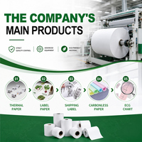 Rollo Jumbo de Papel Térmico de una Sola Capa, Libre de BPA, Pulpa Virgen, 48-65gsm, para Recibos POS, Etiquetas ATM, Directo de Fábrica