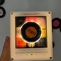 Aimant de réfrigérateur lumineux rotatif NFC personnalisé BTS World Tour avec capteur tactile pour redresser des chansons, aimant de réfrigérateur KPOP Army, décoration de la maison, cadeau