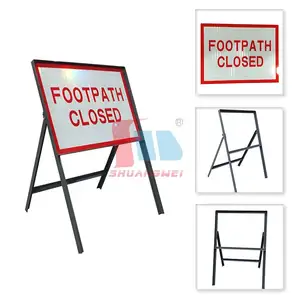 600x450mm Sign Portable Traffic Control Warning Safety Folding Road Safety Construction Work Frame Sign Stand