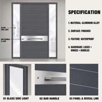 Porte d'entrée extérieure en aluminium de qualité supérieure, design moderne, étanche, taille et couleur personnalisées pour villa, maison, résidence haut de gamme