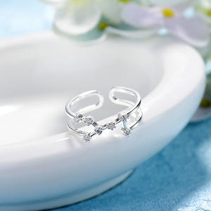 925 Argent Rhodium Plaqué Astrologie <span class=keywords><strong>Horoscope</strong></span> Anneaux Signes Du Zodiaque Bijoux - Product Image 1