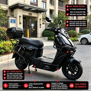 MTBGO Venta Directa de Fábrica, Precio Económico, Bicicleta Eléctrica de 72V, Estilo Clásico, Motocicleta Eléctrica con Pedales y Amortiguador Trasero - Product Image 6