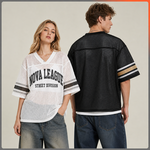 Custom Oversized Football Jersey T-shirt Vintage Wash Graphic Tee Boxy Streetwear Custom <b>Logo</b> Men T Shirt - Product Image 3