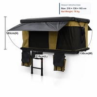 Tente de toit rigide en aluminium Wilderness 4x4, ouverture hydraulique, levage direct, pour 2 à 3 personnes, camping sur toit de voiture