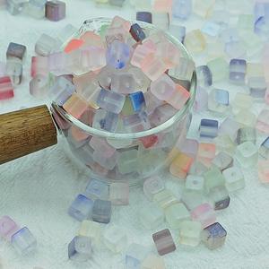 Cuentas de cristal de 7mm, cuentas cuadradas de gradiente de colores, cuentas de arroz de azúcar hechas a mano DIY para accesorios de pulsera - Product Image 5