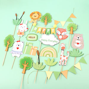 कॉपीराइट जंगल थीम केक अव्वल आपूर्तिकर्ता पशु घास केक प्लगइन खुश जन्मदिन का केक अव्वल रहने वाले छात्र बच्चों पार्टी मिठाई सजावट - Product Image 2