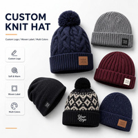 Casquette personnalisée High Street Wear, bonnet d'hiver chaud en tricot sans revers, style skully
