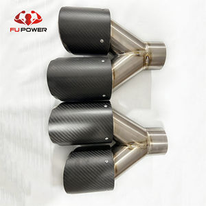 Paire adaptée à l'<span class=keywords><strong>embout</strong></span> d'échappement de voiture <span class=keywords><strong>Akrapovic</strong></span> en Fiber de carbone véritable, extrémité à double tuyau - Product Image 3