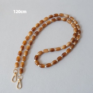 Chaîne de perles acryliques marron, <span class=keywords><strong>bijoux</strong></span>, bracelet perlé rose, <span class=keywords><strong>collier</strong></span> <span class=keywords><strong>bandoulière</strong></span>, sac de <span class=keywords><strong>téléphone</strong></span>, chaîne de sac couleur caramel, bretelles d'épaule - Product Image 4