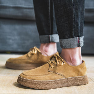 Chaussures de marche rétro décontractées et basses en cuir de vachette pour hommes, chaussures cargo britanniques - Product Image 1