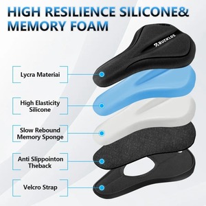 Housse de selle de vélo BUCKLOS épaisse et confortable, housse de siège de vélo en silicone, éponge douce antichoc, housse de coussin pour VTT et vélo de route - Product Image 5
