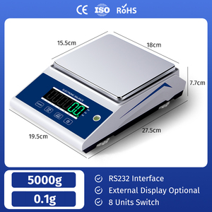 <span class=keywords><strong>Balance</strong></span> électronique de pesage numérique de bijoux 5000g 0.1g avec interface RS232 - Product Image 2