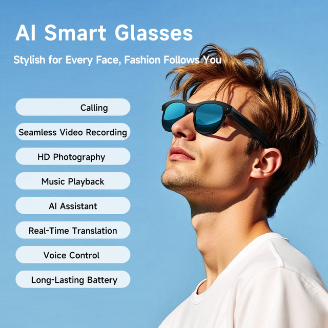 Ai Smart Glasses M88 with Intelligent Object Recognition Translator Music Play Bt Calling High pixel Smart Glasses with Camera