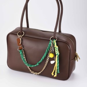 Thể Thao Sang Trọng Phong Cách Phương Tây Dây Đeo Hai Lớp Túi Chuỗi Đầy Màu Sắc Màu Xanh Lá Cây Màu Vàng Tua Màu Bện Dây Golf Pha Lê Túi quyến rũ - Product Image 2