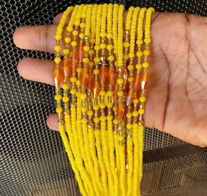 Catena di Perline da Vita in Vetro Cristallo Stile Bohemien di Lusso, Misura Grande, Perline Africane del Ghana da Donna, Vendita all'Ingrosso - Product Image 4
