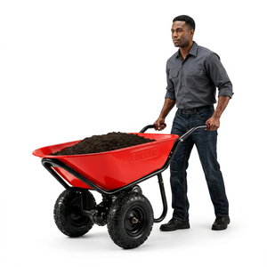Tayo Powerful Electric Trolleys EWD260 260kg High Load Capacity Metal Tray Wheelbarrow Pneumatic <b>Wheels</b> for Construction Garden - Product Image 1