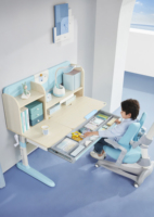 Ensemble table et chaise d'étude ergonomique pour enfants en bois écologique, entièrement réglable, support durable, logo personnalisé, vente en gros