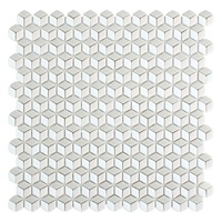 Tuile de mosaïque en verre 3D à motif losange, en verre recyclé mat, OEM ODM, pour crédence de salle de bain et de cuisine