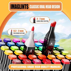 262pcs/<b>set</b> Portable Poster Colour DIY Making Pen Acrylic Art <b>Paint</b> Dual Tip Markers Pen <b>Set</b> - Product Image 5