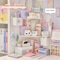 Organisateur de bureau modulaire et détachable, support d'angle multi-niveaux en forme de triangle, porte-stylos pour bureau, étude, dortoir, gain de place