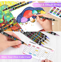 Ensemble de marqueurs acryliques à double pointe et double couleur, marqueurs métalliques à pointe souple, stylos de couleur pigmentée à base d'eau spécifiques à l'art pour enfants