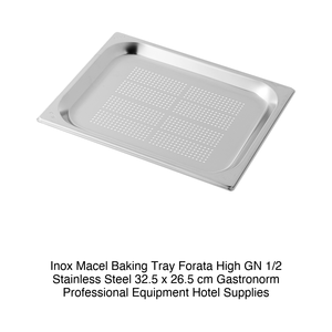 ถาดอบสแตนเลสแบบมีรู GN 1/2 32.5 × 26.5 × 2 ชม. ซม., 640 กรัม อิน็อกซ์ อิน็อกซ์ มาเซล - Product Image 2