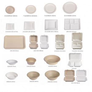 Platos de Bagazo Minimalistas Desechables de Alta Resistencia, 100% Compostables, Ecológicos, Biodegradables, Económicos, a Granel, de 7, 9 y 10 Pulgadas, para Estampado - Product Image 2