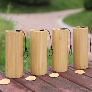 Gran oferta, campana de viento de bambú para jardín japonés, tubo de bambú con manivela y carillón de viento de cuerda para regalo de decoración del hogar - Product Image 4