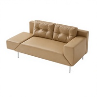 Canapé-lit 2 places en cuir extensible, modulaire et à taille réglable, qualité professionnelle pour salon, hôtel et appartement