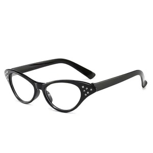 Lunettes de soleil œil de chat tendance avec strass, monture noire et rouge, transmission lumineuse de 99,4 %, unisexe, style décoratif - Product Image 2
