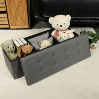 Bailey moderne pouf gris tissu pliant poufs banc de rangement poufs pour salon