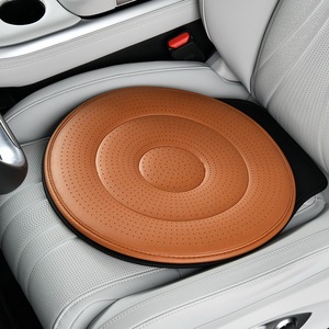 Coussin de siège de voiture rotatif à 360 degrés en cuir PU, rond, universel, adapté à toutes les saisons - Product Image 1