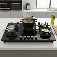 Table de cuisson électrique de nouvelle conception à 5 brûleurs avec surface en verre à efficacité énergétique de classe A pour usage domestique