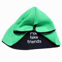 Gorro de Punto con Cierre de Cremallera para Invierno, Personalizado con Logotipo Bordado, Gorro de Punto con Cremallera, Gorro Cálido Unisex