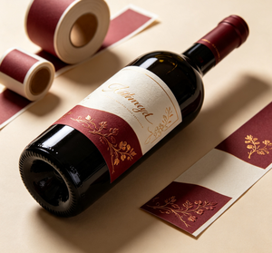 Etiquetas Personalizadas para Botellas de Vino Tinto con Patrón Rizado en Relieve, Resistentes al Agua y a los Arañazos, de Vinilo, para Supermercados - Product Image 3